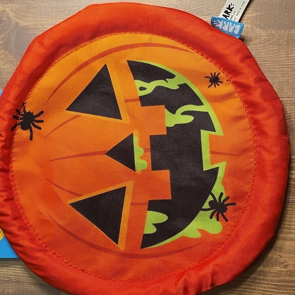 Orange Pumpkin Flying Disc Dog Toy - Picture 2 of 3